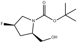 TERT-BUTYL (2R,4R)-4-FLUORO-2-(HYDROXYMETHYL)PYRROLIDINE-1-CARBOXYLATE Struktur