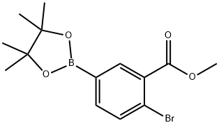 BENZOIC ACID, 2-BROMO-5-(4,4,5,5-TETRAMETHYL-1,3,2-DIOXABOROLAN-2-YL)-, METHYL ESTER Struktur