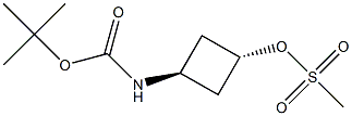 trans-tert-butyl N-[3-(methanesulfonyloxy)cyclobutyl]carbamate Struktur