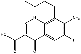 1H,5H-Benzo[ij]quinolizine-2-carboxylic acid, 8-amino-9-fluoro-6,7-dihydro-5-methyl-1-oxo- Struktur