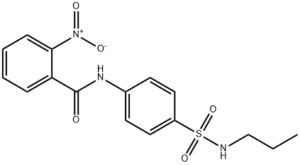 2-nitro-N-{4-[(propylamino)sulfonyl]phenyl}benzamide Struktur