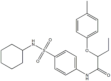 N-{4-[(cyclohexylamino)sulfonyl]phenyl}-2-(4-methylphenoxy)butanamide Struktur