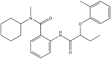 N-cyclohexyl-N-methyl-2-{[2-(2-methylphenoxy)butanoyl]amino}benzamide Struktur