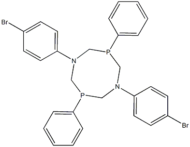 1,5-bis(4-bromophenyl)-3,7-diphenyl-1,5,3,7-diazadiphosphocane Struktur