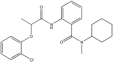 2-{[2-(2-chlorophenoxy)propanoyl]amino}-N-cyclohexyl-N-methylbenzamide Struktur