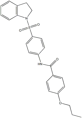 N-[4-(2,3-dihydro-1H-indol-1-ylsulfonyl)phenyl]-4-propoxybenzamide Struktur