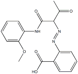 2-({1-[(2-methoxyphenyl)amino]-1,3-dioxobutan-2-yl}diazenyl)benzoic acid Struktur