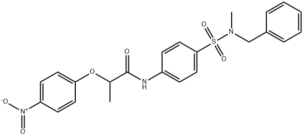 N-(4-{[benzyl(methyl)amino]sulfonyl}phenyl)-2-(4-nitrophenoxy)propanamide Struktur