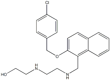 2-({2-[({2-[(4-chlorobenzyl)oxy]-1-naphthyl}methyl)amino]ethyl}amino)ethanol Struktur