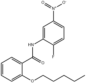 N-(2-fluoro-5-nitrophenyl)-2-(pentyloxy)benzamide Struktur