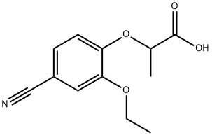 2-(4-cyano-2-ethoxyphenoxy)propanoic acid Struktur