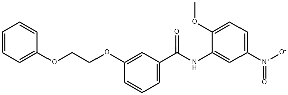 N-(2-methoxy-5-nitrophenyl)-3-(2-phenoxyethoxy)benzamide Struktur