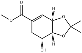 methyl (3aR,7R,7aS)-7-hydroxy-2,2-dimethyl-3a,6,7,7a-tetrahydrobenzo[d][1,3]dioxole-5-carboxylate Struktur