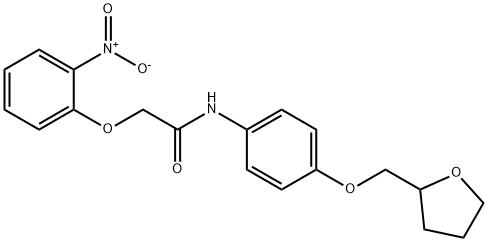 2-(2-nitrophenoxy)-N-[4-(tetrahydro-2-furanylmethoxy)phenyl]acetamide Struktur