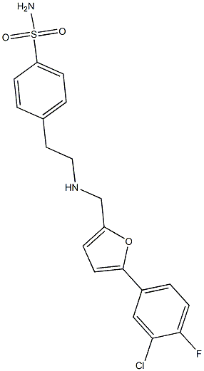 4-[2-({[5-(3-chloro-4-fluorophenyl)-2-furyl]methyl}amino)ethyl]benzenesulfonamide Struktur