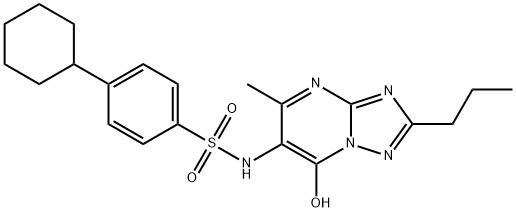 4-Cyclohexyl-N-(7-hydroxy-5-methyl-2-propyl[1,2,4]triazolo[1,5-a]pyrimidin-6-yl)benzenesulfonamide Struktur