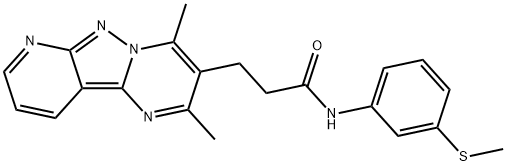 Pyrido[2',3':3,4]pyrazolo[1,5-a]pyrimidine-3-propanamide, 2,4-dimethyl-N-[3-(methylthio)phenyl]- Struktur