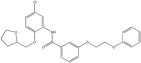 N-[5-chloro-2-(tetrahydro-2-furanylmethoxy)phenyl]-3-(2-phenoxyethoxy)benzamide Struktur