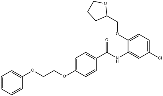 N-[5-chloro-2-(tetrahydro-2-furanylmethoxy)phenyl]-4-(2-phenoxyethoxy)benzamide Struktur