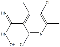 2,5-dichloro-N-hydroxy-4,6-dimethylpyridine-3-carboximidamide Struktur