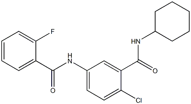 2-chloro-N-cyclohexyl-5-[(2-fluorobenzoyl)amino]benzamide Struktur