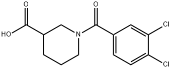 1-(3,4-dichlorobenzoyl)piperidine-3-carboxylic acid Struktur