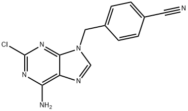 4-((6-amino-2-chloro-9h-purin-9-yl)methyl)benzonitrile Struktur