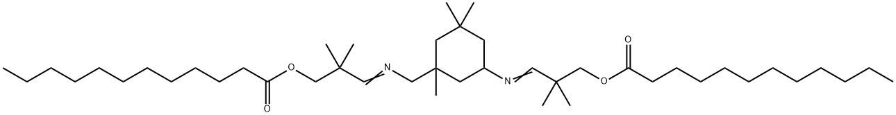 3-((5-(3-(Dodecanoyloxy)-2,2-dimethylpropylideneamino)-1,3,3-trimethylcyclohexyl)methylimino)-2,2-dimethylpropyl dodecanoate Struktur