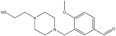 3-{[4-(2-hydroxyethyl)-1-piperazinyl]methyl}-4-methoxybenzaldehyde Struktur