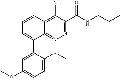 3-CinnolinecarboxaMide, 4-aMino-8-(2,5-diMethoxyphenyl)-N-propyl- Struktur