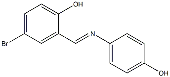 4-bromo-2-{[(4-hydroxyphenyl)imino]methyl}phenol Struktur