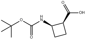 (1S,2R)-2-((tert-butoxycarbonyl)amino)cyclobutane-1-carboxylic acid Struktur