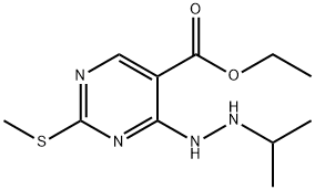 ethyl 4-(2-isopropylhydrazinyl)-2-(methylthio)pyrimidine-5-carboxylate Struktur