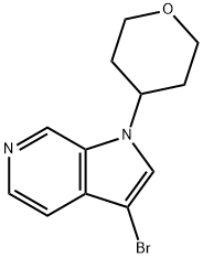 1H-Pyrrolo[2,3-c]pyridine, 3-bromo-1-(tetrahydro-2H-pyran-4-yl)- Struktur