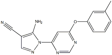 5-amino-1-[6-(3-methylphenoxy)-4-pyrimidinyl]-1H-pyrazole-4-carbonitrile Struktur