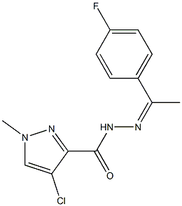 4-chloro-N'-[1-(4-fluorophenyl)ethylidene]-1-methyl-1H-pyrazole-3-carbohydrazide Struktur