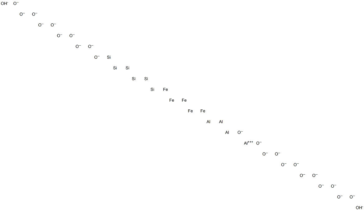 Tetraaluminum pentairon hexasilicon docosaoxide dihydroxide Struktur