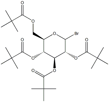 Tetra-O-pivaloyl-|-D-glucopyranosyl bromide Struktur