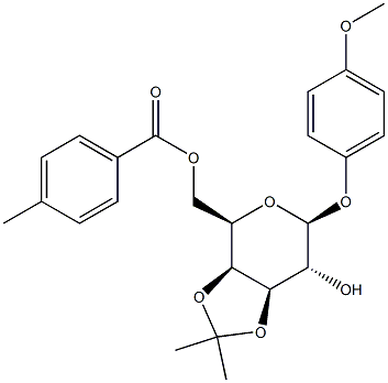 4-Methoxyphenyl3,4-O-isopropylidene-6-O-toluoyl-b-D-galactopyranoside Struktur