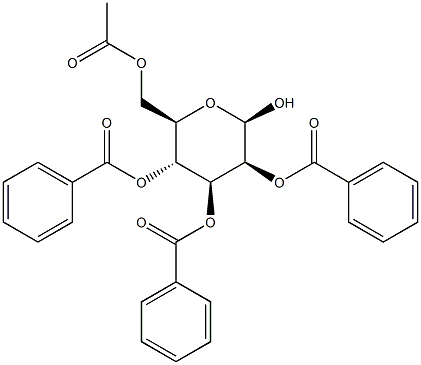 6-O-Acetyl-2,3,4-tri-O-benzoyl-b-D-mannopyranose Struktur