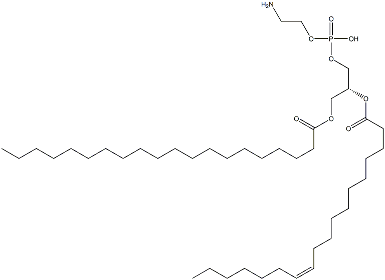 2-aminoethoxy-[(2R)-3-icosanoyloxy-2-[(Z)-octadec-11-enoyl]oxy-propoxy]phosphinic acid Struktur