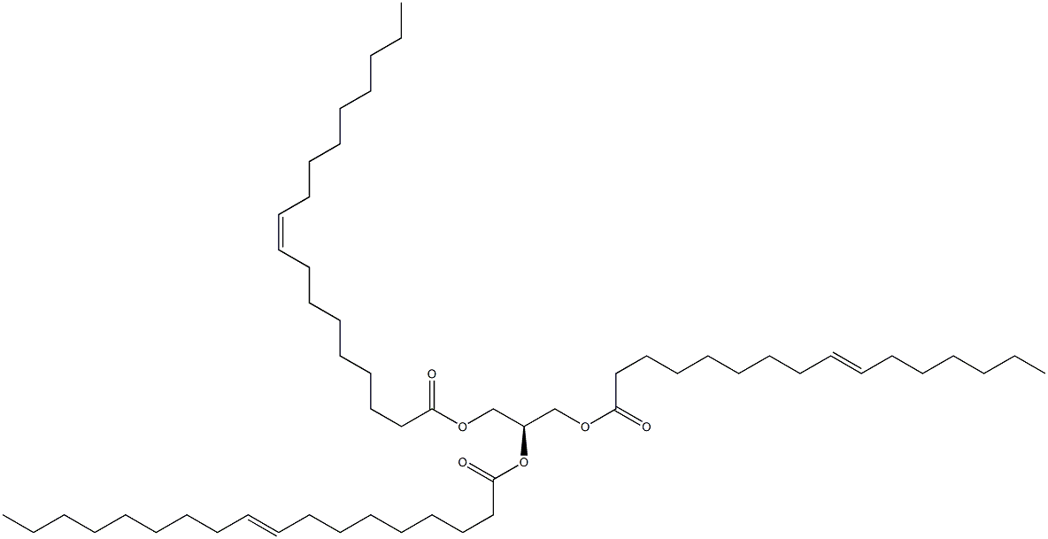 1-(9Z-hexadecenoyl)-2,3-di-(9Z-octadecenoyl)-sn-glycerol Struktur