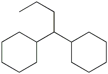 1,1-Dicyclohexylbutane. Struktur