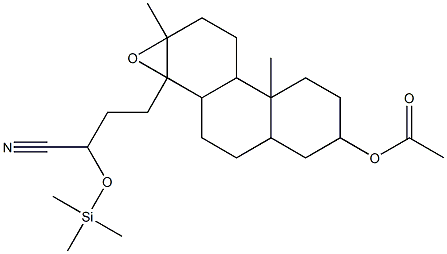 Perhydrophenanthrene-1-butanenitrile, 7-acetoxy-2,4b-dimethyl-1,2-epox y-alpha-trimethylsilyloxy- Struktur