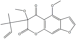 3,5-dimethoxy-3-(1,1-dimethylprop-2-enyl)-3,4-dihydropsoralen-4-one Struktur