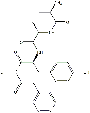 alanyl-alanyl-tyrosyl(benzyl)-chloromethylketone Struktur