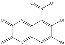 6,7-dibromo-5-nitro-2,3-quinoxalinedione Struktur