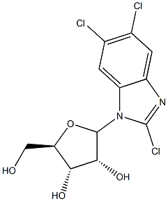 2,5,6-trichloro-1-(ribofuranosyl)benzimidazole Struktur