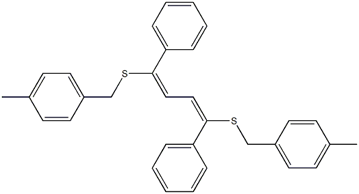 1,4-diphenyl-1,4-bis(tolylmethylthio)-1,3-butadiene Struktur