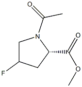 methyl N-acetyl-4-fluoroproline Struktur